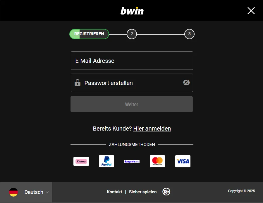 Bwin Fast Account Registration